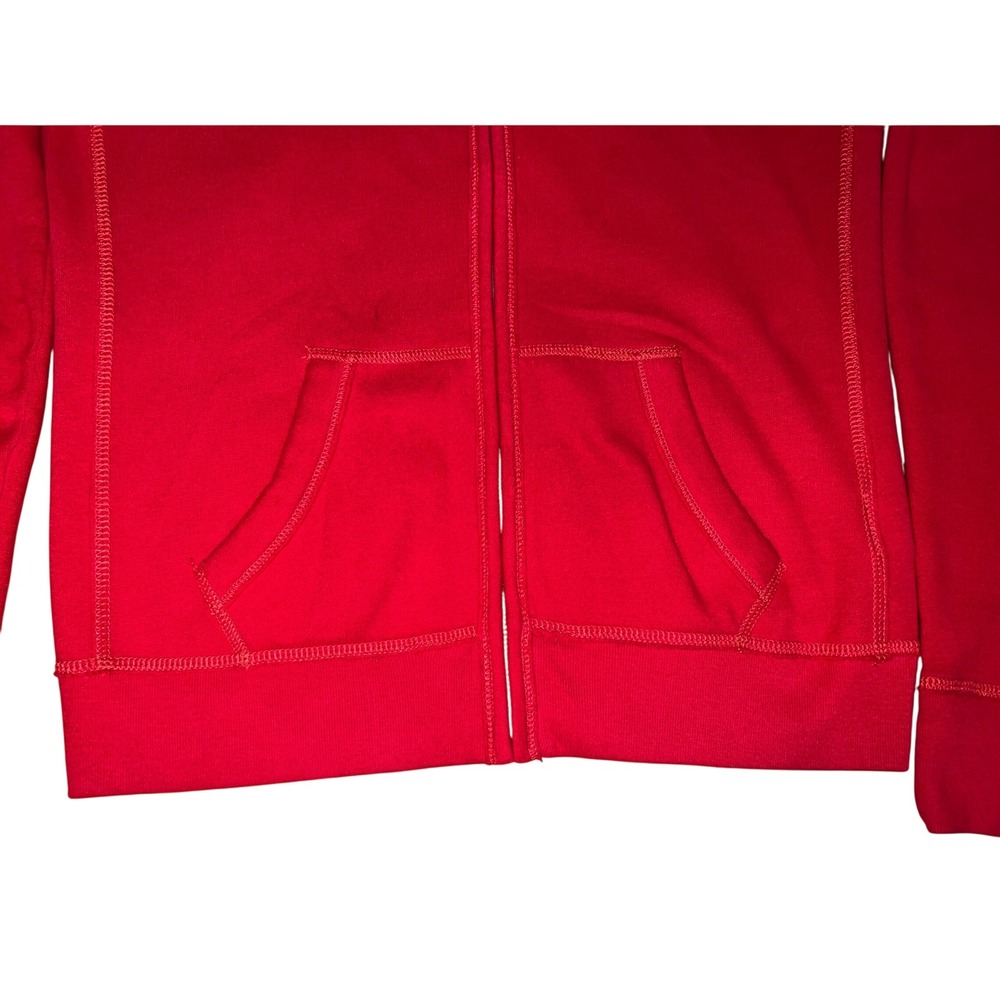 Vintage Hollister California Womens Red Full Zip Hoodie Fleece Large - Picture 2 of 13